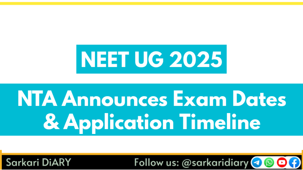 NEET UG 2025: NTA Announces Exam Date! Application & Registration Window Open – Check Complete Details