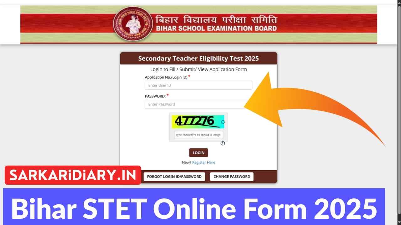 Bihar STET Online Form 2025 – Apply Now at bsebstet.com Before 27 September