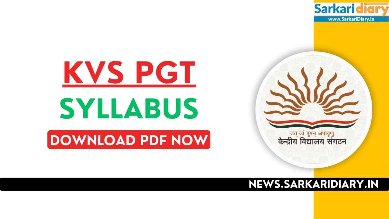 KVS PGT Syllabus 2025: Download PDF, Check Updated Exam Pattern & Subject-Wise Topics